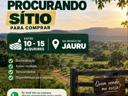 Cópia de Procuro Sitio para comprar entre 10 a 15 Alqueires na região de Jauru