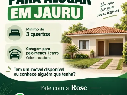 Procura-se Casa para alugar com  3 quartos e garagem em jauru
