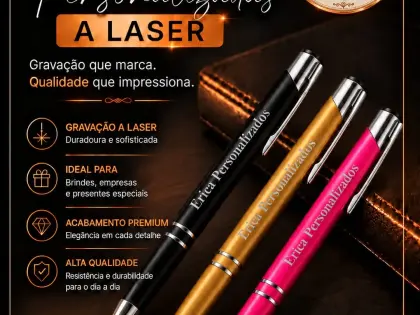 Canetas Personalizadas a Laser - Elegância e Brindes Corporativos