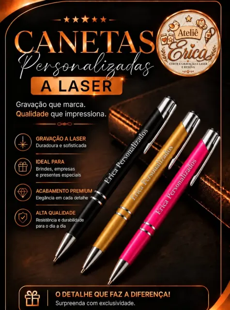 Canetas Personalizadas a Laser - Elegância e Brindes Corporativos
